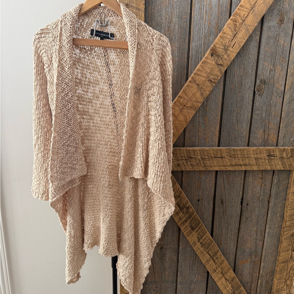Contemporaine by Simons beige open front cardigan-Size XS